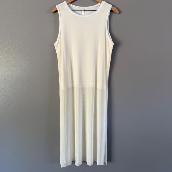 Tresics Tops - Tresics Sheer‎ Ivory Long Lace Overlay Top LARGE